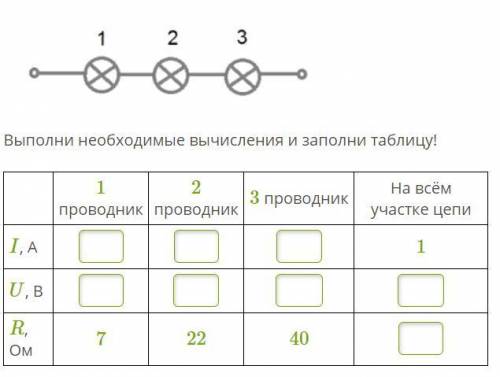 Рассмотри схему! Выполни необходимые вычисления и заполни таблицу! При необходимости округли ответ д