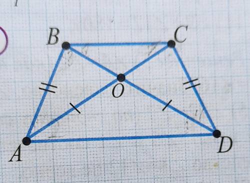 Здравствуйте! Нужна Ваша Известно что BC параллельно AD, AO= OD. Докажите равенство BO=OC.