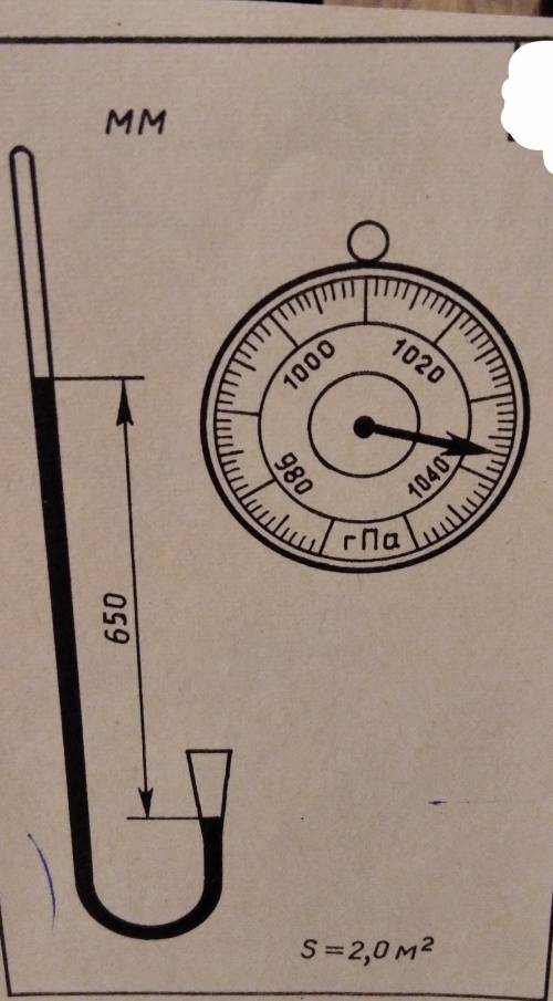 мне 1-цена деления шкалы барометра-анероида 2-атмосферное давление у подошвы горы3-сила с которой во