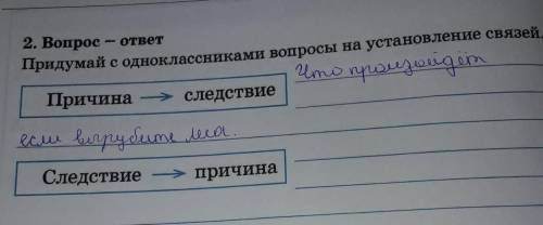 2. Вопрос - ответ Придумай с одноклассниками вопросы на установление связей.almoПричина - следствиеу