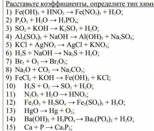 нужно расставить каэфиценты ​