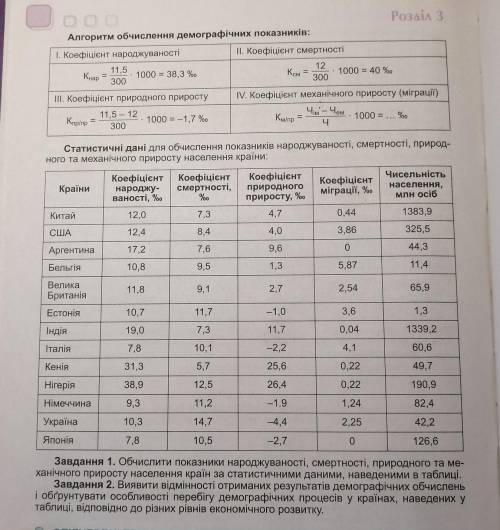 Практична робота номер 7. обчислення показників народжуваності смертності природного та механічного