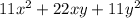 11 {x}^{2} + 22xy + 11 {y}^{2}