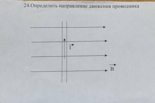 24. Определить направление движения проводника​