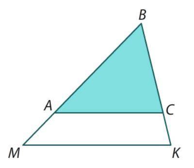 На рисунке BC = 10, CK = 5, MB = 18, MA = 6, AC = 14. Найдите MK.