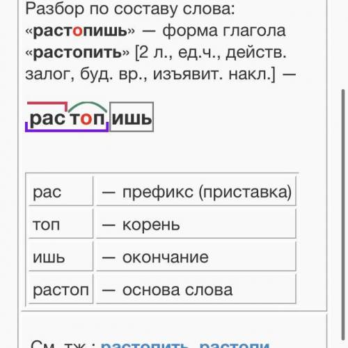 Морфемный разбор слова:прохладной и растопишь​