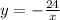 y = - \frac{24}{x}