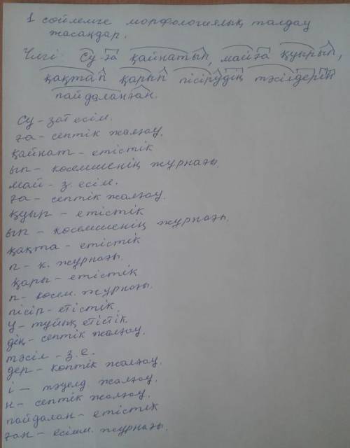 Үлгі ☝️ Қ.тілі: Неше сөз таптары бар ? Аттарын жазыңдар.1 сөйлемге морфологиялық талдау жасаңдар!Үлг