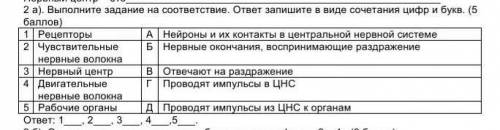 2 а). Выполните задание на соответствие. ответ запишите в виде сочетания цифр и букв. ( ) 1| Рецепто