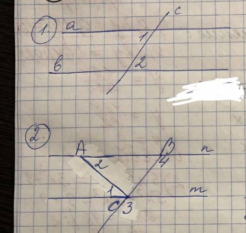 Дано:a||b, c-секущая угол 1 + угол 2 = 102°Найти все образовавшиеся углы-?№2.Дано:m, n, k прямыеугол