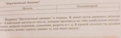 “Двух частный дневник КомментарийЦитатаПеренеси “Двух частный дневник в тетрадь. В левой части дне