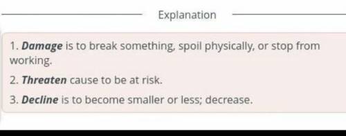 Type in an appropriate word according to the given definition. 1. an event causing great harm - 2. t