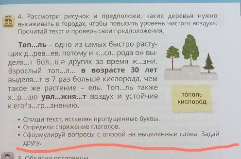 Рассмотри рисунок и предположи Какие деревья нужно высаживать в городах чтобы повысить уровень чисто