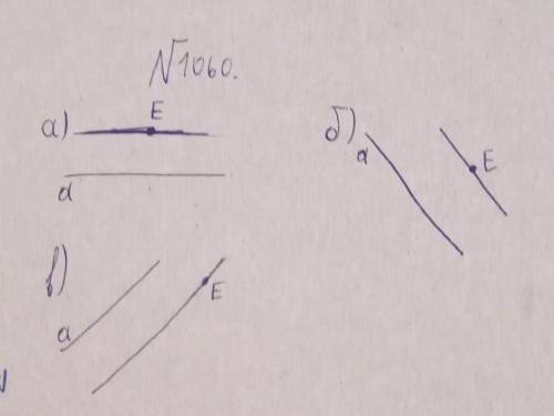 Номер 1060. проведите в тетради прямую A. 1) Выберите вне прямой A точку E (рис. 6.35) 2) Через точк