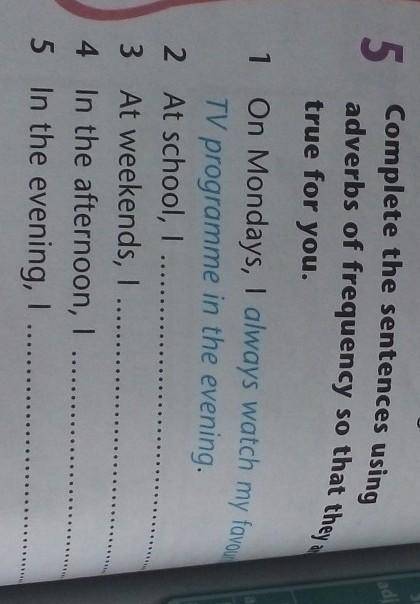 2 At school, I 3 At weekends, I 4 In the afternoon, I 5 In the evening, I​