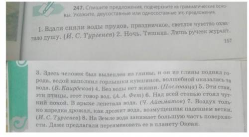 247. Спишите предложения, подчеркните их грамматические осно вы. Укажите, двусоставные или однососта