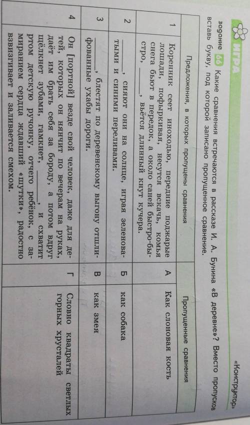 какие сравнения встречаются в рассказе И. А. Бунина «В деревне»? Вместо пропусков вставь букву, под