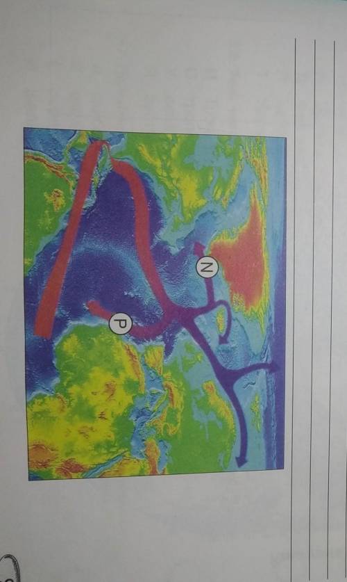 3. Температура води в течії Р сягає +20 °C, а навколишня вода має тенисературу +26 °С. Температура в