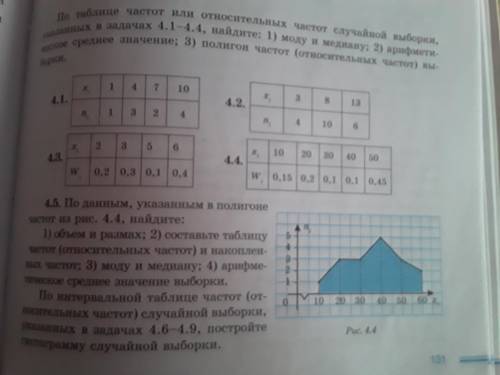 очень нужно найдите дисперсию и стандартное отклонение выборочных данных заданных в упражнениях 4.1-