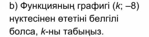 Если известно, что график функции проходит через точку (k;-8), найдите k. Дайте подробный ответ.