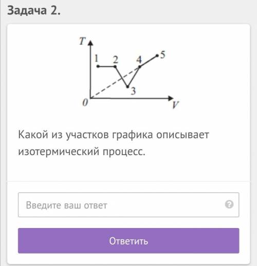 Какой из участков графика описывает изотермический процесс?