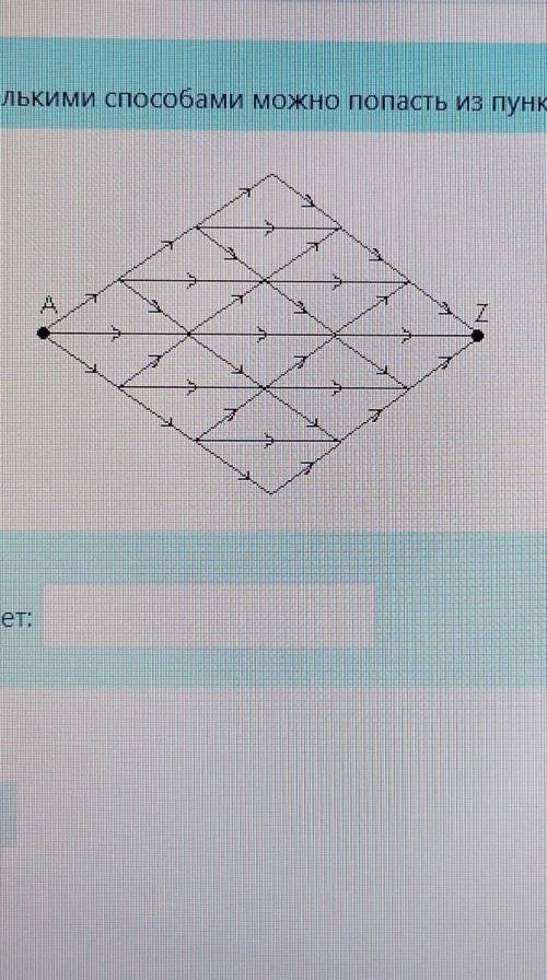 Сколькими можно попасть из пункта А в пункт В?​