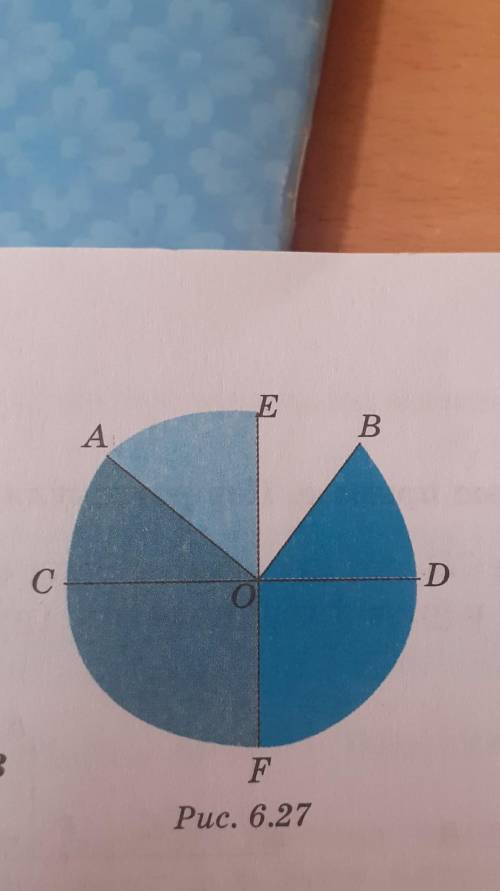 CD и EF - перпендикулярные прямые, ZAB = 90°, ZAOF = 125°. Найдите градусные меры углов AOE и FOB (р