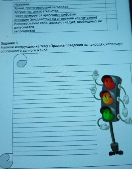 Задание 2 Запишите в тетрадь особенности инструкцииНазваниеЯркий, притягивающий заголовокАргументы,