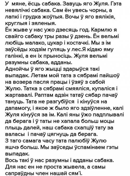 Сачыненне апавяданне у мастацкім стыле з аписаннем жывёл прымет рэчау ​