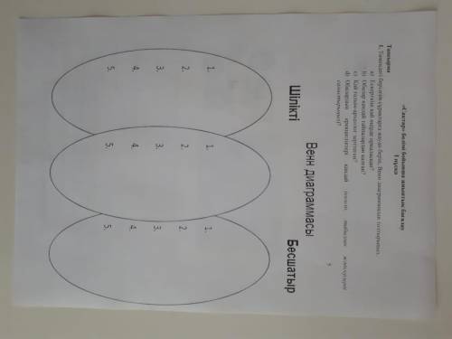 1. Темендегі берілген сұрақтарға жауап беріп. Венн диаграммасын толтырыңыз. 1) Ескерткіш қай өңірде
