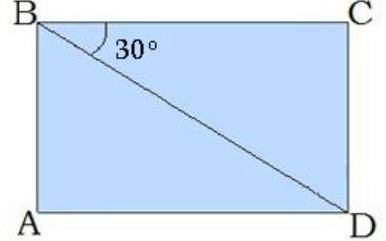 Диагональ BD прямоугольника ABCD со стороной BC образует угол в 30°. Вычисли сторону CD, если диагон