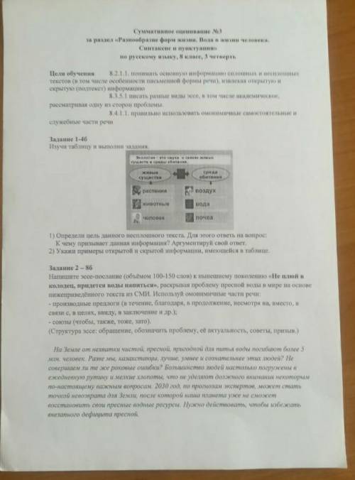 Сор по русскому языку 8 класс. кто сделает тому 1000тенге на каспи.​