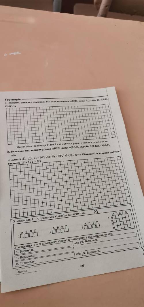 Контрольна робота з геометрії по темі: Координати і вектори (10 клас) наяалю ів