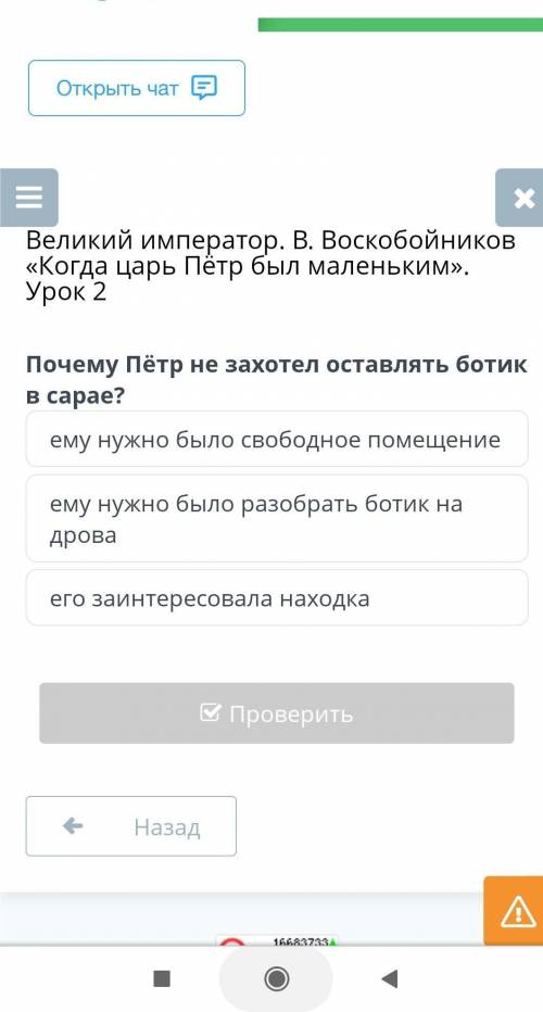 Ему нужно было разобрать ботик на дрова его заинтересовала находкаему нужно было свободное помещение