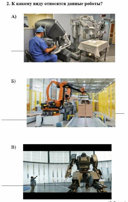 2. К какому виду относятся данные роботы? ​