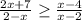 \frac{2x+7}{2-x} \geq \frac{x-4}{x-2}