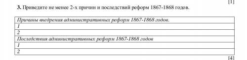 3. Приведите не менее 2-х причин и последствий реформ 1867-1868 годов. Причины внедрения администрат