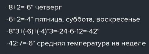 Матем задача 6 класс В течении недели температура воздуха изменялась следующим образом : в первые тр