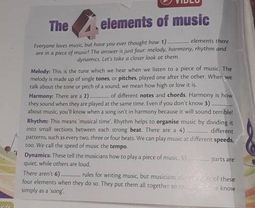 Fill in the correct quantifiers in the gaps 1-6. Use some ,any ,much,many,lot,few​