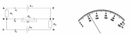 Из источников тока с ЭДС ε1=14 B и ε2=14 B и резисторов с сопротивлениями R1=1 Ом, R2 =2 Ом и R3=2 О