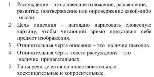 А) Перечисли типы речи русского языка. Б) Укажи, верно или неверно утверждение