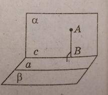 Площини α і β перпендикулярні, А∈α, АВ⊥с, АВ=5, с - пряма перетину площин. Відстань між паралельними