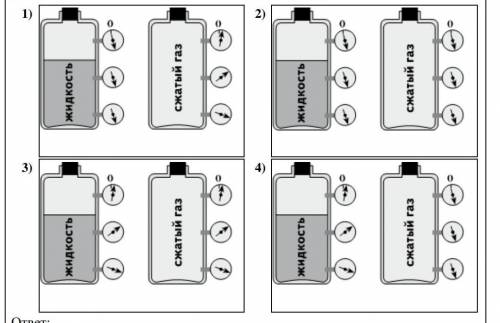 . . . . . Один из заполнили сжатым газом, другой частично заполнили жидкостью. На разных высотах раз