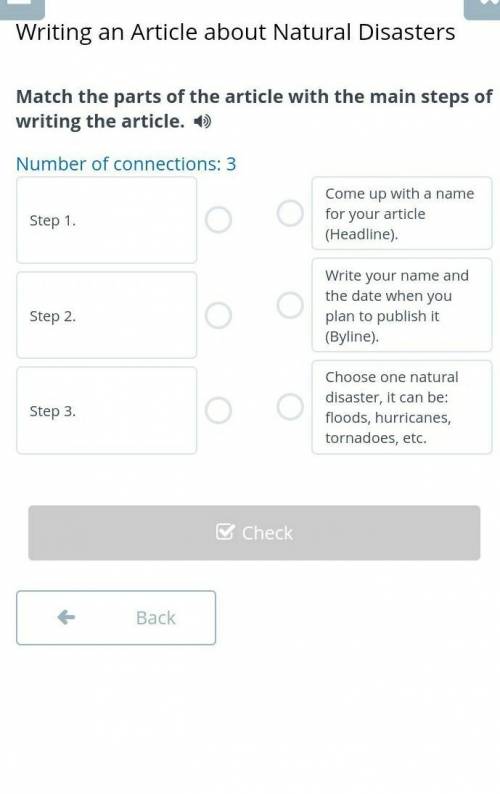 Writing an Article about Natural Disasters Match the parts of the article with the main steps of wri