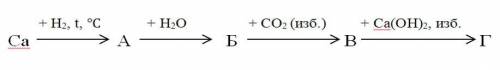 Укажите сумму молярных масс (г/моль) кальцийсодержащих веществ Б и Г для цепочки химических превраще