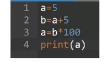 Что будет в результате выполнения программы: *a=52 b=a+5 3 a=b*100 4 print(a)2525010002500 умоляю ​