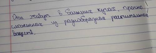 синтаксический разбор приложения они живут в больших кучах, прочно сложенных из разнообразных растит