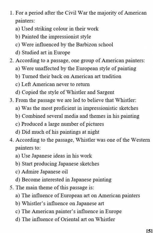 англ In the year after the Civil War, most American painters received their training in Europe, the