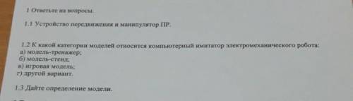 Нужны ответы на вопросы 1.1 и 1.2. хотя бы на один из них. ​