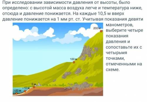 При исследовании зависимости давления от высоты, было определено: с высотой масса воздуха легче и те